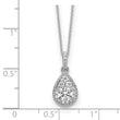 14k White Gold Teardrop Complete Lab Grown Diamond Pendant w/ chain
