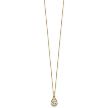 14K Teardrop Complete Lab Grown Diamond Pendant w/ chain