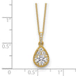 14K Teardrop Complete Lab Grown Diamond Pendant w/ chain