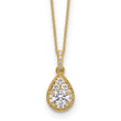 14K Teardrop Complete Lab Grown Diamond Pendant w/ chain