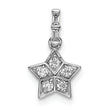 14k White Gold Diamond Star Pendant