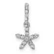 14k White Gold Diamond Star Pendant