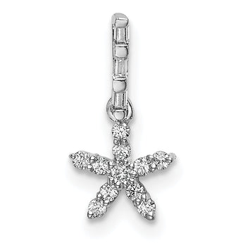 14k White Gold Diamond Star Pendant
