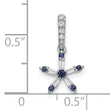 14k White Gold Blue Sapphire and Diamond Star Pendant