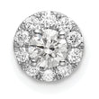 14k White Gold 1/2 carat Lab Grown Diamond VS/SI+ G+ Round Halo Chain Slide Pendant