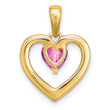 14k Pink Sapphire and Diamond Heart Pendant