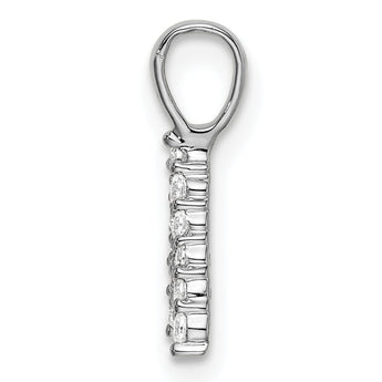 14K White Gold Lab Grown Diamond Letter A Initial Pendant