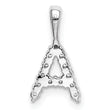 14K White Gold Lab Grown Diamond Letter A Initial Pendant