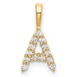 14K Lab Grown Diamond Letter A Initial Pendant