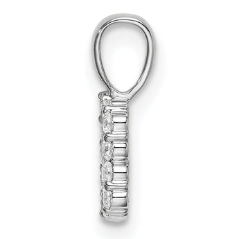 14K White Gold Lab Grown Diamond Letter B Initial Pendant