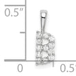 14K White Gold Lab Grown Diamond Letter B Initial Pendant