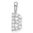 14K White Gold Lab Grown Diamond Letter B Initial Pendant