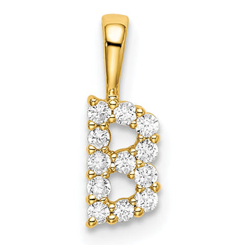 14K Lab Grown Diamond Letter B Initial Pendant