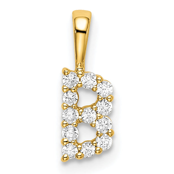 14K Lab Grown Diamond Letter B Initial Pendant