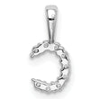 14K White Gold Lab Grown Diamond Letter C Initial Pendant