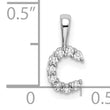 14K White Gold Lab Grown Diamond Letter C Initial Pendant