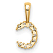14K Lab Grown Diamond Letter C Initial Pendant