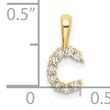 14K Lab Grown Diamond Letter C Initial Pendant