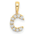 14K Lab Grown Diamond Letter C Initial Pendant