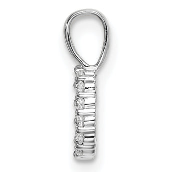 14K White Gold Lab Grown Diamond Letter D Initial Pendant