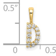 14K Lab Grown Diamond Letter D Initial Pendant