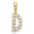 14K Lab Grown Diamond Letter D Initial Pendant