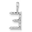 14K White Gold Lab Grown Diamond Letter E Initial Pendant