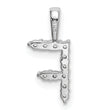 14K White Gold Lab Grown Diamond Letter F Initial Pendant