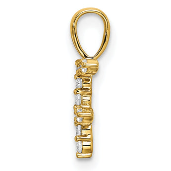 14K Lab Grown Diamond Letter F Initial Pendant