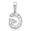 14K White Gold Lab Grown Diamond Letter G Initial Pendant