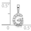 14K White Gold Lab Grown Diamond Letter G Initial Pendant