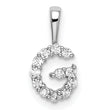 14K White Gold Lab Grown Diamond Letter G Initial Pendant