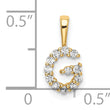 14K Lab Grown Diamond Letter G Initial Pendant