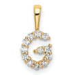 14K Lab Grown Diamond Letter G Initial Pendant