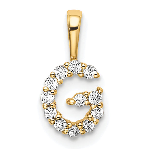 14K Lab Grown Diamond Letter G Initial Pendant