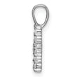 14K White Gold Lab Grown Diamond Letter Hnitial Pendant