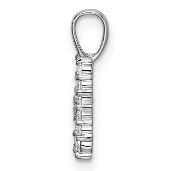 14K White Gold Lab Grown Diamond Letter Hnitial Pendant