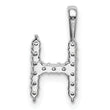 14K White Gold Lab Grown Diamond Letter Hnitial Pendant