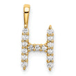 14K Lab Grown Diamond Letter Hnitial Pendant