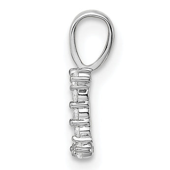 14K White Gold Lab Grown Diamond Letter I Initial Pendant