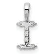 14K White Gold Lab Grown Diamond Letter I Initial Pendant