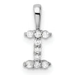 14K White Gold Lab Grown Diamond Letter I Initial Pendant