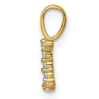 14K Lab Grown Diamond Letter I Initial Pendant