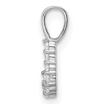 14K White Gold Lab Grown Diamond Letter J Initial Pendant