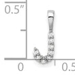 14K White Gold Lab Grown Diamond Letter J Initial Pendant