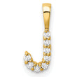 14K Lab Grown Diamond Letter J Initial Pendant