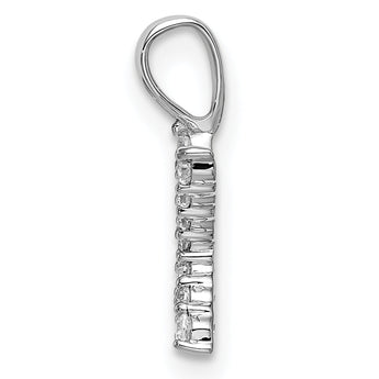 14K White Gold Lab Grown Diamond Letter K Initial Pendant