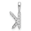 14K White Gold Lab Grown Diamond Letter K Initial Pendant