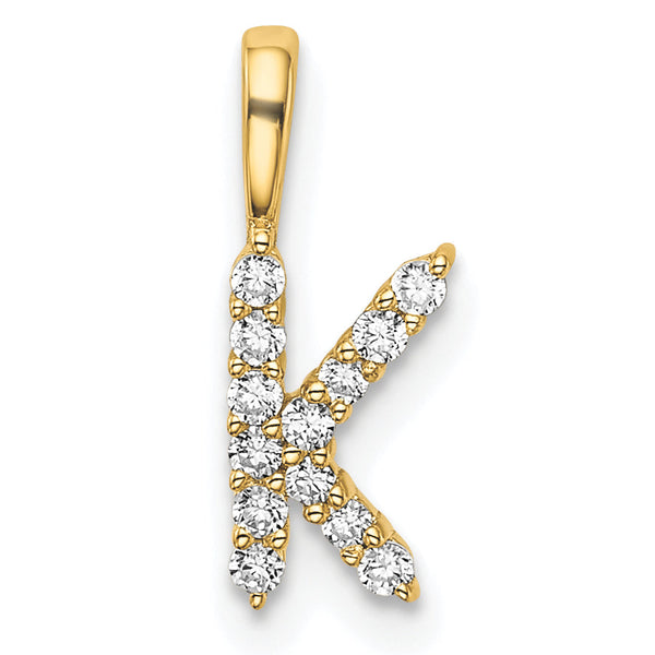 14K Lab Grown Diamond Letter K Initial Pendant