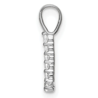 14K White Gold Lab Grown Diamond Letter L Initial Pendant